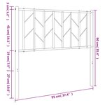 vidaXL Tête de lit métal noir 90 cm