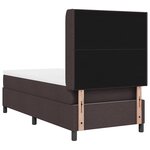 Lit à sommier tapissier avec matelas et LED Marron foncé 90x200 cm Tissu
