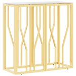 vidaXL Table console doré 70x30x70 cm acier inoxydable et verre
