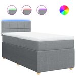 vidaXL Sommier à lattes de lit avec matelas Gris clair 100x200cm Tissu