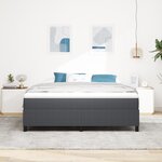 vidaXL Lit avec sommier avec matelas gris foncé super King en tissu en velours côtelé