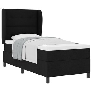Lit Box Spring vidaXL avec Matelas Noir 80x200 cm Tissu