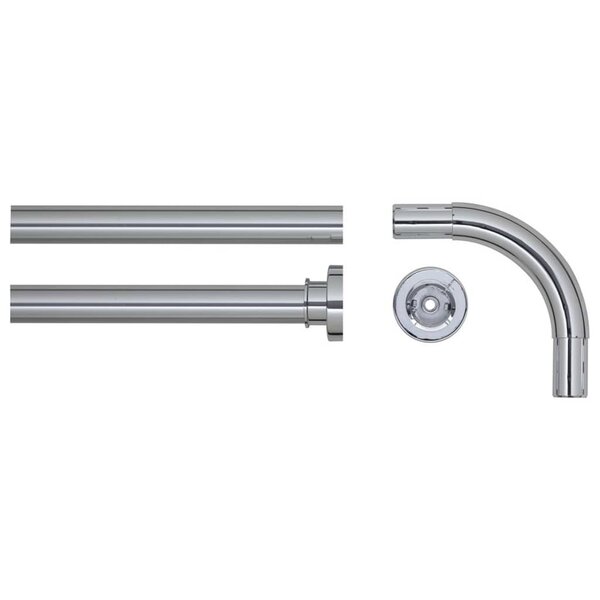 Sealskin Set de tringle de rideau de douche d'angle 90x90 cm Chrome