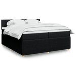vidaXL Sommier à lattes de lit avec matelas Noir 200x200 cm Tissu