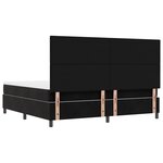 vidaXL Lit avec sommier et matelas & banc noir 200x200 cm en velours