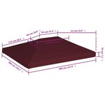 vidaXL Toile supérieure de gazebo 310 g/m² 3x4 m Bordeaux