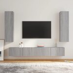 vidaXL Ensemble de meubles TV 4 Pièces Sonoma gris Bois d'ingénierie