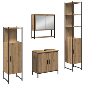 vidaXL Ensemble de meubles de salle de bain en 4 pièces en bois d'artisan