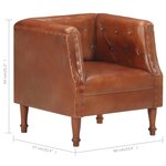 vidaXL Fauteuil marron cuir véritable