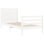 vidaXL Cadre de lit sans matelas blanc bois massif