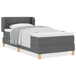 Lit box spring avec matelas vidaXL gris foncé 80x200 cm en tissu