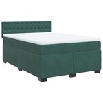vidaXL Sommier à lattes de lit et matelas Vert foncé 140x200cm Velours