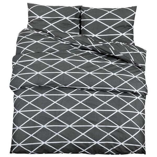 vidaXL Ensemble de housse de couette Gris 140x200 cm Coton