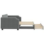 vidaXL Lit de jour avec gigogne et tiroirs gris foncé 90x190 cm tissu