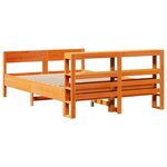 vidaXL Cadre de lit sans matelas cire marron 120x190cm bois pin massif