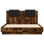 vidaXL Cadre de lit sans matelas chêne fumé 135x190 cm