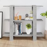 vidaXL Bibliothèque/Séparateur de pièce Gris béton 100x30x87 cm