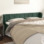 vidaXL Tête de lit avec oreilles Vert foncé 183x23x78/88 cm Velours