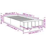 vidaXL Cadre de lit sans matelas chêne marron 100x200 cm