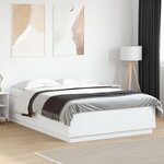 vidaXL Cadre de lit avec LED sans matelas blanc 160x200 cm