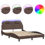 vidaXL Cadre de lit avec LED sans matelas marron 120x200 cm