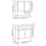 vidaXL Ensemble de meubles de salle de bain 2 Pièces Sonoma gris