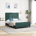 Cadre de lit en velours vert foncé vidaXL 140x200 cm