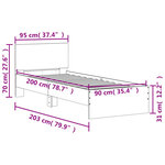 vidaXL Cadre de lit sans matelas avec tête de lit blanc 90x200 cm