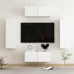 vidaXL Ensemble de meubles TV 4 Pièces Blanc Bois d'ingénierie