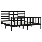 vidaXL Cadre de lit sans matelas noir 200x200 cm bois massif de pin