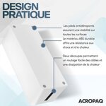 ACROPAQ Boîte cache câble – Grand (41 x 13 x 16 cm)  Cache multiprise  Boîte pour rangement des câbles  Boîte multiprise - Blanc