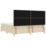 vidaXL Lit à Ressorts avec Matelas et Banc Crème 200x200 cm Tissu