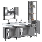 vidaXL Ensemble de meubles de salle de bain 4 Pièces Sonoma gris