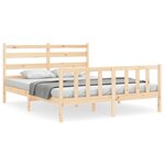 vidaXL Cadre de lit avec tête de lit 160x200 cm bois massif
