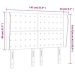 vidaXL Tête de lit avec oreilles Blanc 147x23x118/128 cm Similicuir