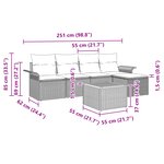vidaXL Ensemble de Canapés de Jardin 6 Pièces avec Coussin Beige Poly Rattan Acacia