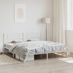 vidaXL Cadre de lit métal avec tête de lit blanc 183x213 cm