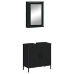 vidaXL Ensemble de meubles salle de bain 2 Pièces noir bois d'ingénierie