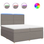 vidaXL Sommier à lattes de lit avec matelas Taupe 200x200 cm Tissu