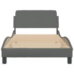 vidaXL Cadre de lit sans matelas gris foncé 100x200 cm tissu