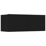 vidaXL Ensemble de meubles TV 8 Pièces Noir Bois d'ingénierie