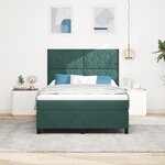 Lit Box Spring vidaXL avec Matelas et Éclairage LED Vert Foncé 140x200 cm Velours