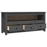 vidaXL Meuble TV Gris 114x35x52 cm Bois de pin massif