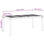 Ensemble de Salle à Manger de Jardin 7 Pièces en Poly Rattan Noir Acacia