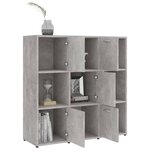 vidaXL Bibliothèque Gris béton 90x30x90 cm Bois d’ingénierie