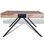 vidaXL Table basse avec pieds en V Bois de teck recyclé