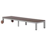 vidaXL Chaise longue avec roues Résine tressée Marron