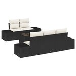 vidaXL Ensemble de canapé de jardin 6 pièces avec coussins noirs en poly rattan