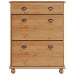vidaXL Meuble à chaussures "ASKIM" 85x35x108 cm en bois massif de pin