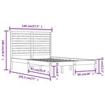 vidaXL Cadre de lit Bois massif 140x190 cm